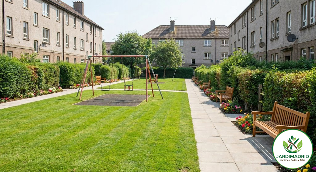 Resultado de la obra del jardin de la comunidad